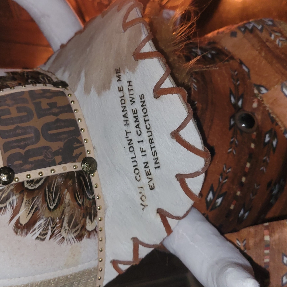 Ruche Western-Inspired Decorative Accent in White and Brown